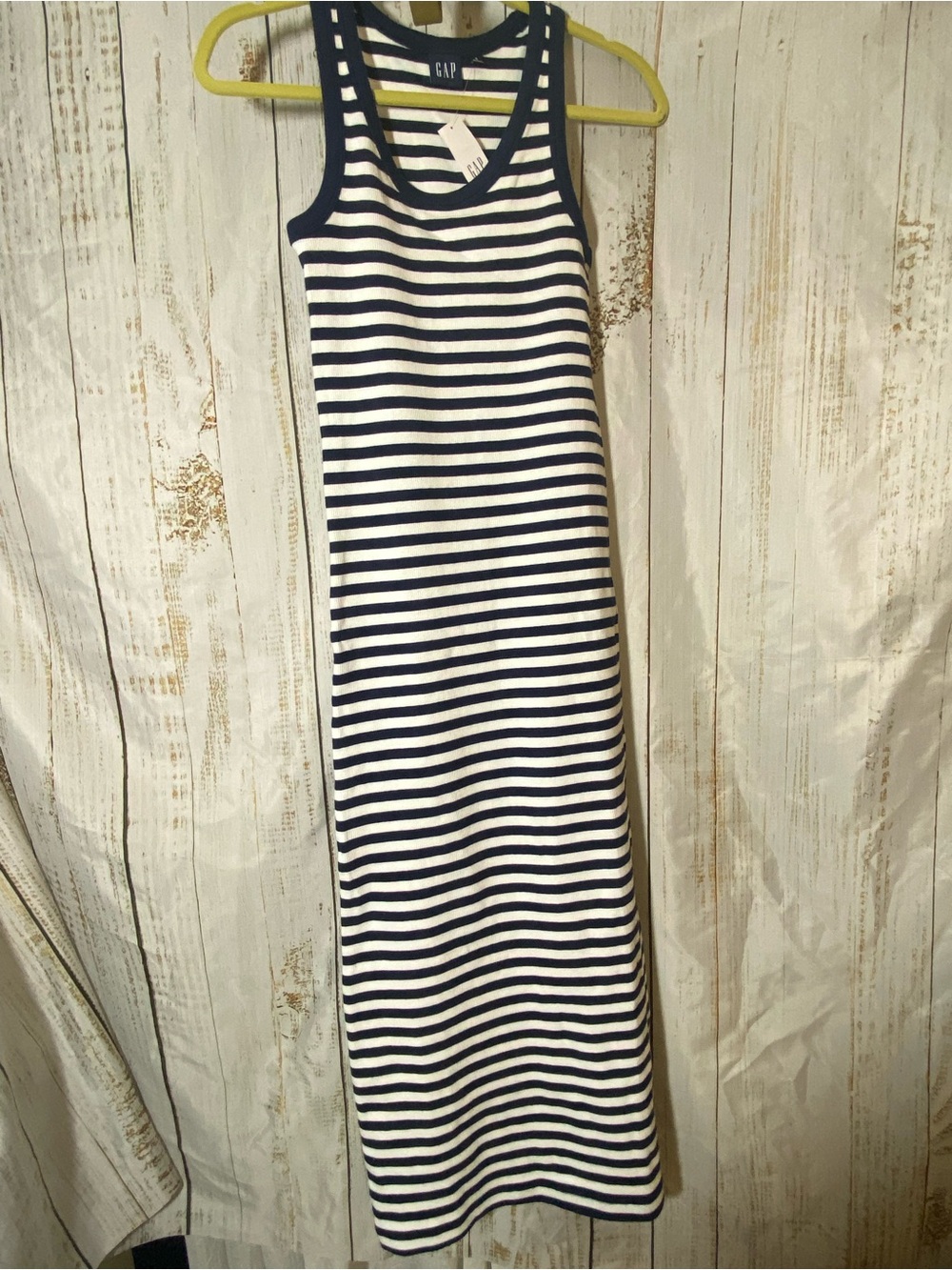 GAP Navy & White Striped Tank Maxi Dress